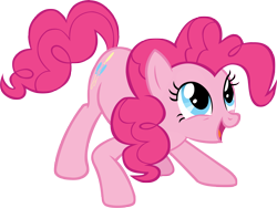 Size: 5663x4249 | Tagged: safe, artist:andoanimalia, imported from derpibooru, pinkie pie, earth pony, pony, discordant harmony, absurd resolution, female, mare, open mouth, playful, simple background, solo, transparent background, vector