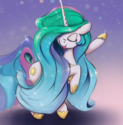 Size: 3076x3133 | Tagged: safe, artist:cookiedesu, imported from derpibooru, princess celestia, alicorn, pony, cute, cutelestia, dancing, female, long mane, majestic as fuck, mare, party, sillestia, silly, silly pony, tongue out