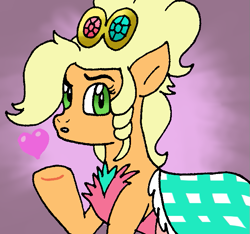 Size: 649x608 | Tagged: safe, artist:cmara, imported from derpibooru, applejack, earth pony, pony, applejack is best facemaker, applejewel, clothes, dress, female, heart, paint tool sai, solo