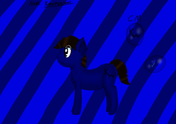 Size: 4093x2894 | Tagged: safe, artist:kevw, imported from derpibooru, oc, oc only, pony, black mane, chest fluff, clothes, cute, cutie mark, dark blue coat, dark brown eyes, ear fluff, flank fluff, hoodie, innocent, kevpon, name, ponysona, reference sheet, side view, simple background, smiling