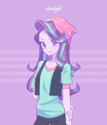 Size: 1200x1400 | Tagged: safe, artist:kkmrarar, imported from derpibooru, starlight glimmer, equestria girls, clothes, female, hat, looking at you, shirt, solo, vest