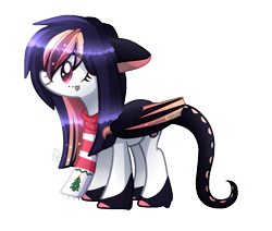 Size: 1165x988 | Tagged: safe, artist:sugaryicecreammlp, imported from derpibooru, oc, oc only, oc:kaori, bat pony, pony, clothes, female, mare, scarf, simple background, solo, transparent background