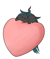 Size: 1080x1280 | Tagged: safe, artist:amarthgul, imported from derpibooru, queen chrysalis, changeling, changeling queen, bongo cat, chubbie, female, heart, plushie, simple background, transparent background