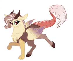 Size: 2237x1881 | Tagged: safe, artist:marbola, imported from derpibooru, hybrid, female, interspecies offspring, looking at you, next generation, offspring, parent:discord, parent:fluttershy, parents:discoshy, simple background, smiling, solo, white background