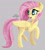 Size: 1024x1145 | Tagged: safe, artist:ilicksunshine, artist:sigilponies, imported from derpibooru, fluttershy, pegasus, pony, female, folded wings, gray background, head turn, looking away, looking back, mare, open mouth, raised hoof, raised leg, simple background, smiling, solo, standing, stray strand, turned head, wings