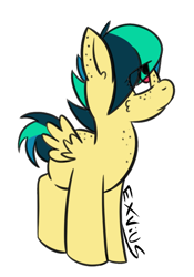 Size: 528x753 | Tagged: safe, alternate version, artist:exvius, imported from derpibooru, oc, oc only, oc:apogee, pegasus, pony, background removed, cute, ear freckles, eye clipping through hair, female, filly, freckles, simple background, solo, transparent background