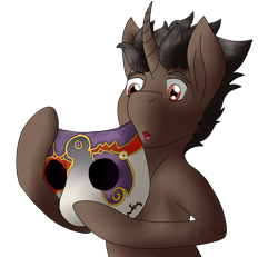 Size: 1800x1664 | Tagged: safe, artist:midnightfire1222, imported from derpibooru, oc, oc only, oc:saffron, pony, unicorn, crossover, jack of blades, male, mask, simple background, solo, transparent background