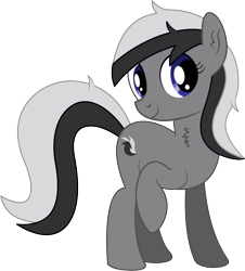 Size: 4206x4653 | Tagged: safe, artist:cyanlightning, imported from derpibooru, oc, oc only, oc:lili, earth pony, pony, skunk, skunk pony, 2019 community collab, derpibooru community collaboration, .svg available, absurd resolution, chest fluff, ear fluff, female, mare, simple background, solo, transparent background, vector