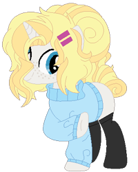 Size: 344x430 | Tagged: safe, artist:bezziie, imported from derpibooru, oc, oc only, pony, unicorn, clothes, female, mare, simple background, socks, solo, sweater, transparent background, turtleneck