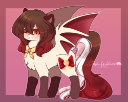 Size: 1935x1544 | Tagged: safe, artist:sora-choi, imported from derpibooru, oc, oc only, oc:belle, bat pony, pony, female, mare, solo