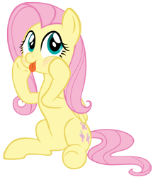 Size: 1176x1362 | Tagged: safe, artist:mr-spider-the-bug, deleted from derpibooru, imported from derpibooru, fluttershy, pegasus, pony, :p, blushing, cute, female, folded wings, looking at you, mare, mlem, shyabetes, silly, silly pony, simple background, sitting, solo, squishy cheeks, three quarter view, tongue out, transparent background, wings
