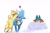 Size: 1200x800 | Tagged: safe, alternate version, artist:heir-of-rick, imported from derpibooru, paprika paca, velvet reindeer, alpaca, deer, reindeer, them's fightin' herds, community related, dummy, duo, eyes closed, female, heart, hiding, hug, lesbian, paprika (tfh), shipping, snowpony, sweat, sweatdrop, velverika, velvet (tfh)