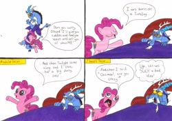 Size: 3480x2460 | Tagged: safe, artist:purplewonderpower, imported from derpibooru, discord, pinkie pie, three's a crowd, oatmeal are you crazy