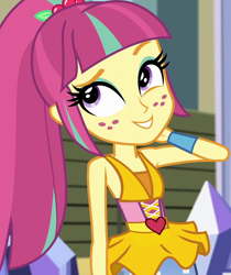 Size: 842x1003 | Tagged: safe, imported from derpibooru, screencap, sour sweet, dance magic, equestria girls, spoiler:eqg specials, cropped, disco dress, female, sleeveless, solo