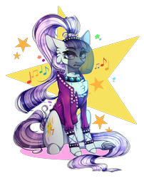 Size: 1497x1850 | Tagged: safe, artist:soundwavepie, imported from derpibooru, coloratura, earth pony, pony, bracelet, countess coloratura, cutie mark background, female, jewelry, mare, simple background, spiked wristband, transparent background, wristband