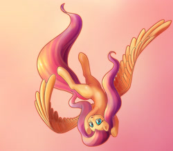 Size: 2501x2191 | Tagged: safe, artist:stratodraw, imported from derpibooru, fluttershy, pony, cute, female, looking at you, mare, shyabetes, smiling, solo, upside down