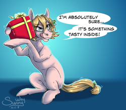 Size: 1140x1000 | Tagged: safe, artist:sunny way, imported from derpibooru, oc, oc only, oc:sweetiemilk, earth pony, pony, female, mare, patreon, patreon reward, present, rcf community, sketch, smiling, solo