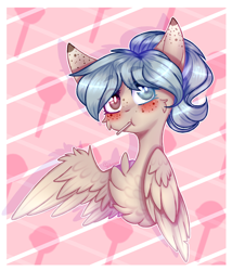 Size: 1824x2135 | Tagged: safe, artist:honeybbear, imported from derpibooru, oc, oc only, oc:sweet specks, pegasus, pony, bust, female, heterochromia, mare, portrait, solo