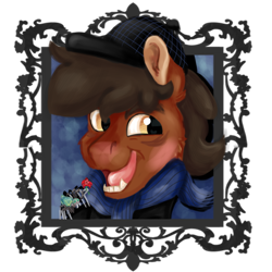 Size: 900x900 | Tagged: safe, artist:euspuche, imported from derpibooru, oc, oc:guzmán mimos, earth pony, pony, spider, tarantula, bust, looking at you, portrait, smiling