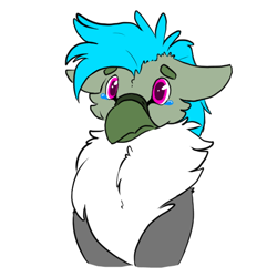 Size: 512x512 | Tagged: safe, artist:wishwasher, imported from derpibooru, oc, oc only, oc:fluffy (the griffon), griffon, cheek fluff, chest fluff, floppy ears, sad, simple background, solo, transparent background