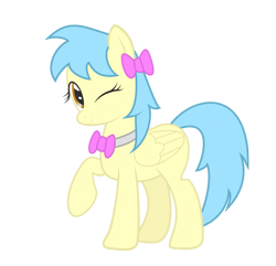 Size: 739x711 | Tagged: safe, imported from derpibooru, oc, oc only, oc:lrivulet, oc:左岸, pony, 2019 community collab, derpibooru community collaboration, bow, bowtie, colored, flat colors, hair bow, pale color, show accurate, simple background, soft color, solo, transparent background