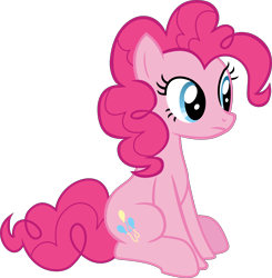 Size: 7308x7471 | Tagged: safe, artist:redfire-pony, imported from derpibooru, pinkie pie, pony, absurd resolution, female, simple background, sitting, solo, transparent background, vector