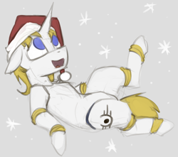 Size: 1216x1075 | Tagged: safe, artist:marsminer, imported from derpibooru, oc, oc only, oc:sanctus, robot, christmas, hat, holiday, male, santa hat, stallion