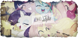 Size: 430x210 | Tagged: safe, artist:sweetleafx, imported from derpibooru, applejack, fluttershy, pinkie pie, rainbow dash, rarity, twilight sparkle