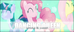 Size: 480x210 | Tagged: safe, artist:sweetleafx, imported from derpibooru, abba, dancing, dancing queen, song reference