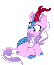 Size: 557x665 | Tagged: safe, artist:wissle, imported from derpibooru, diamond tiara, kirin, .svg available, cloven hooves, colored hooves, female, kirin-ified, mare, older, simple background, sitting, solo, species swap, transparent background, vector