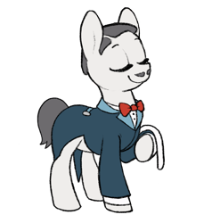 Size: 900x981 | Tagged: safe, artist:dawnfire, imported from derpibooru, oc, oc only, earth pony, pony, bowtie, butler, clothes, eyes closed, jacket, jenkins, male, ponified, simple background, smiling, solo, suit, transparent background