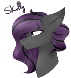 Size: 869x949 | Tagged: safe, artist:okimichan, imported from derpibooru, oc, oc only, oc:skully, pony, bust, female, mare, portrait, simple background, solo, transparent background