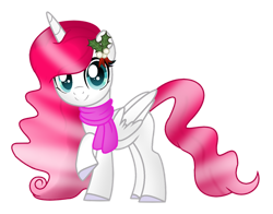 Size: 1024x802 | Tagged: safe, artist:crystalraimbow, imported from derpibooru, oc, oc only, oc:crystal love, alicorn, pony, clothes, female, mare, raised hoof, scarf, simple background, solo, transparent background