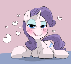 Size: 1100x1000 | Tagged: safe, artist:baigak, imported from derpibooru, rarity, pony, unicorn, blushing, female, heart, mare, solo