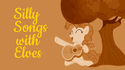 Size: 1920x1080 | Tagged: safe, imported from derpibooru, pinkie pie, series:pony tales, guitar, silly songs, silly songs with pinkie, smiling, tree, veggietales