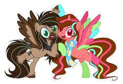 Size: 1280x882 | Tagged: safe, artist:mintoria, imported from derpibooru, oc, oc only, oc:mint, oc:paint heart, alicorn, pegasus, pony, base used, clothes, female, mare, scarf