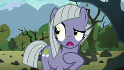 Size: 1280x720 | Tagged: safe, imported from derpibooru, screencap, limestone pie, earth pony, pony, the maud couple, cutie mark, denial's not just a river in egypt, female, i'm not jealous limestone, jealous, mare, open mouth, pointing at self, raised eyebrow, raised hoof, rock farm, solo, straight mane, talking