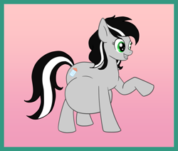 Size: 929x786 | Tagged: safe, artist:catross, derpibooru exclusive, imported from derpibooru, oc, oc only, oc:renai, earth pony, pony, art trade, female, gradient background, mare, pregnant, raised hoof, solo