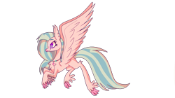 Size: 1200x673 | Tagged: safe, artist:motger-mor, imported from derpibooru, silverstream, classical hippogriff, hippogriff, chest fluff, female, large wings, lightly watermarked, profile, simple background, solo, transparent background, watermark, wings