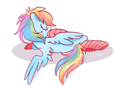 Size: 580x420 | Tagged: safe, artist:pinkablue, imported from derpibooru, rainbow dash, pegasus, pony, clothes, female, socks, solo, striped socks