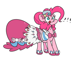 Size: 1280x1024 | Tagged: safe, artist:turtlefarminguy, imported from derpibooru, pinkie pie, pony, clothes, dress, exclamation point, female, gala dress, grand galloping gala, open mouth, simple background, solo, white background