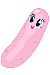 Size: 500x750 | Tagged: safe, imported from derpibooru, pinkie pie, pony, cursed image, female, food, food transformation, meme, no just no, not salmon, pickle, pickle rick, rick and morty, simple background, smiling, solo, transparent background, wat, what has science done, why