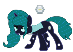 Size: 820x588 | Tagged: safe, artist:fandom-crockpot, imported from derpibooru, oc, oc only, oc:captain scatterbug, changeling, blue changeling, changeling oc, cloak, clothes, coat, fangs, female, simple background, solo, transparent background