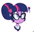 Size: 951x895 | Tagged: safe, artist:benja, imported from derpibooru, sci-twi, twilight sparkle, human, equestria girls, bust, colored pupils, female, glasses, hair bun, portrait, signature, simple background, solo, white background