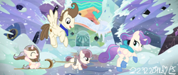 Size: 1280x542 | Tagged: safe, artist:princessblue121, imported from derpibooru, pound cake, princess flurry heart, oc, base used, family, female, male, offspring, parent:pound cake, parent:princess flurry heart, parents:poundflurry, poundflurry, shipping, straight