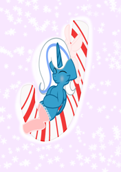 Size: 2039x2894 | Tagged: safe, artist:riofluttershy, imported from derpibooru, oc, oc only, oc:fleurbelle, alicorn, pony, alicorn oc, candy, candy cane, clothes, eyes closed, female, food, mare, socks, thigh highs