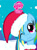 Size: 745x1000 | Tagged: safe, artist:chronicle23, artist:leadhooves, imported from derpibooru, rainbow dash, pegasus, pony, :3, christmas, christmas ponies, female, french, hat, holiday, my little pony logo, one eye closed, santa hat, snow, solo, stolen art, wink