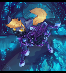 Size: 2200x2457 | Tagged: safe, artist:fkk, artist:greisen, imported from derpibooru, oc, oc only, oc:night striker, bat pony, pony, anatomically incorrect, armor, bat pony oc, collaboration, commission, incorrect leg anatomy, male, raised hoof, solo, ych result