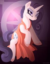 Size: 1400x1800 | Tagged: safe, artist:pedrohander, imported from derpibooru, rarity, pony, unicorn, clothes, dress, female, solo