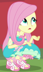 Size: 574x957 | Tagged: safe, imported from derpibooru, screencap, fluttershy, equestria girls, equestria girls series, fluttershy's butterflies, clothes, cropped, female, fluttershy's butterflies: applejack, geode of fauna, magical geodes, shoes, solo